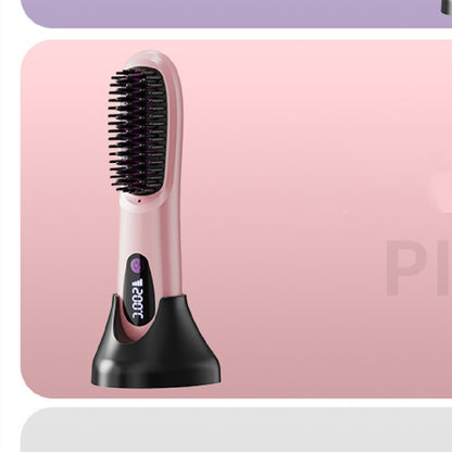 Pente elétrico para alisar o cabelo com ecrã LCD e carregamento